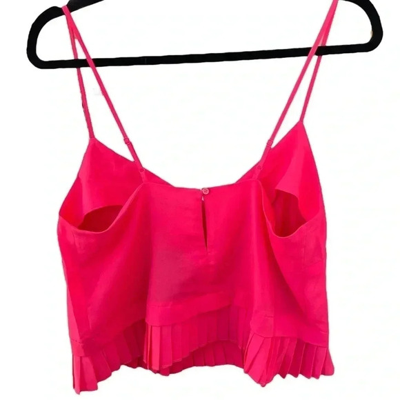 French Connection Crepe Pleated Tank Sleeveless Flounce Hem - Picture 6 of 9